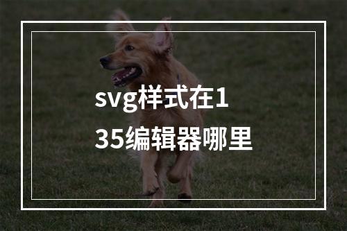 svg样式在135编辑器哪里