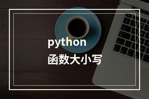 python函数大小写