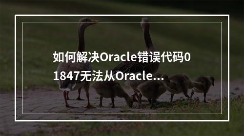 如何解决Oracle错误代码01847无法从Oracle数据库连接服务器