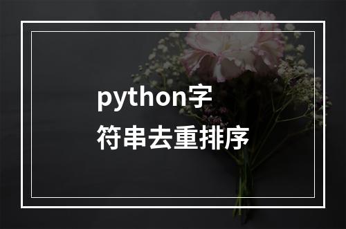 python字符串去重排序