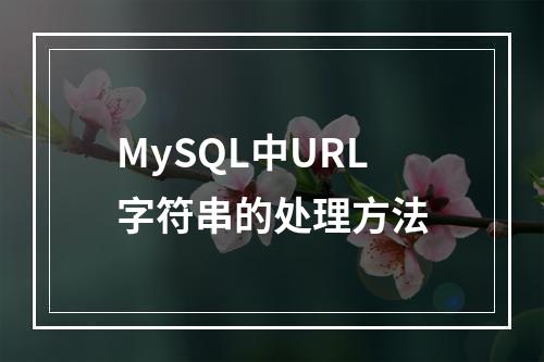 MySQL中URL字符串的处理方法