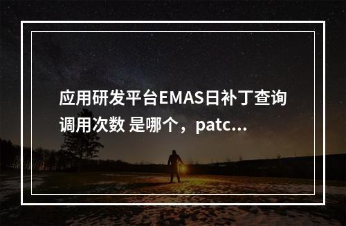 应用研发平台EMAS日补丁查询调用次数 是哪个,patch次数,还是接口调用次数吗?