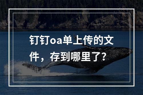 钉钉oa单上传的文件,存到哪里了?