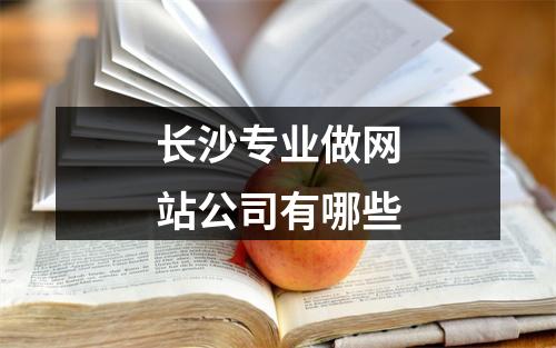 长沙专业做网站公司有哪些