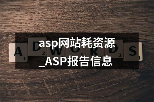 asp网站耗资源_ASP报告信息