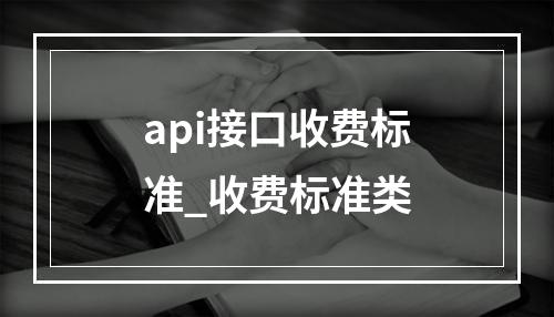 api接口收费标准_收费标准类