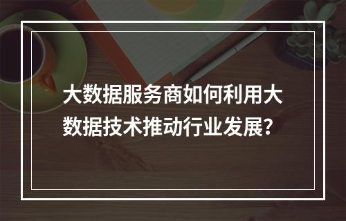 大数据服务商如何利用大数据技术推动行业发展?