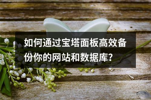 如何通过宝塔面板高效备份你的网站和数据库?