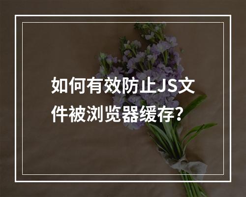 如何有效防止JS文件被浏览器缓存?