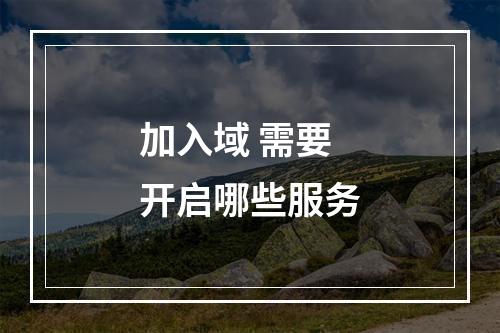 加入域 需要开启哪些服务