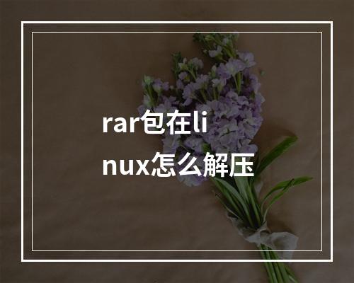 rar包在linux怎么解压