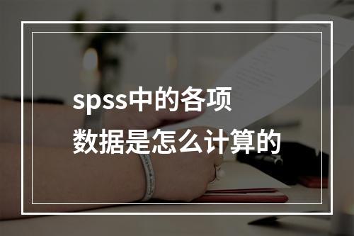 spss中的各项数据是怎么计算的