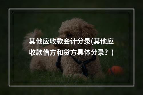 其他应收款会计分录(其他应收款借方和贷方具体分录?)
