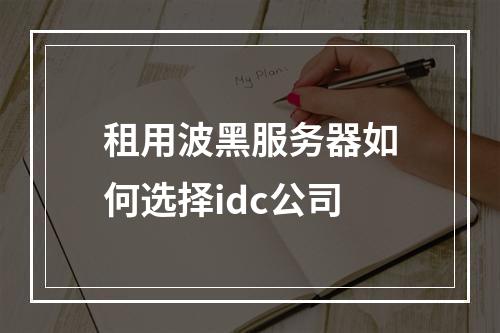租用波黑服务器如何选择idc公司