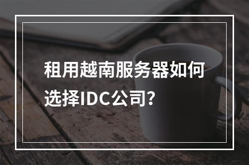租用越南服务器如何选择IDC公司?