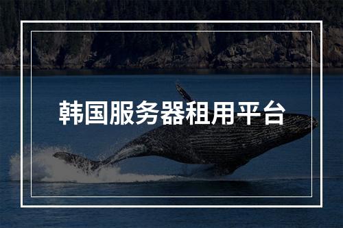 韩国服务器租用平台