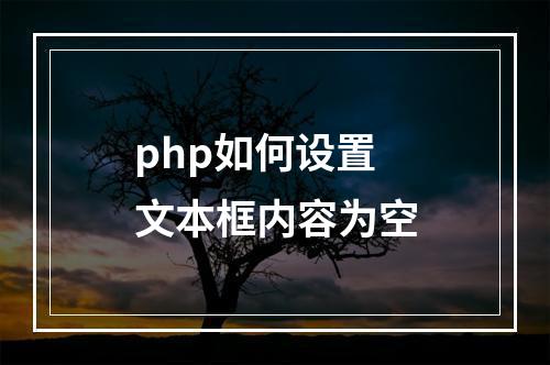 php如何设置文本框内容为空