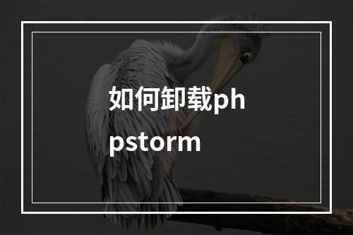 如何卸载phpstorm