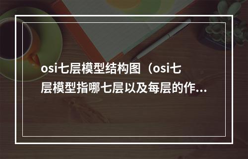 osi七层模型结构图(osi七层模型指哪七层以及每层的作用)