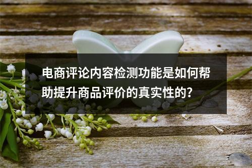 电商评论内容检测功能是如何帮助提升商品评价的真实性的?