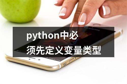 python中必须先定义变量类型