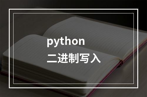 python二进制写入