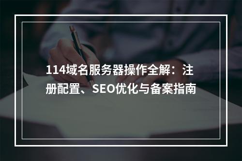 114域名服务器操作全解：注册配置、SEO优化与备案指南