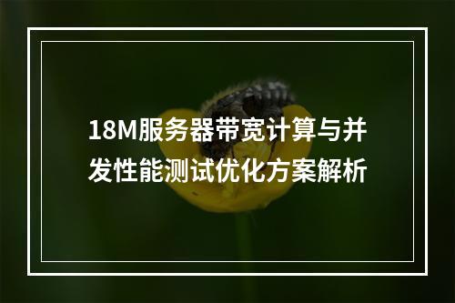 18M服务器带宽计算与并发性能测试优化方案解析