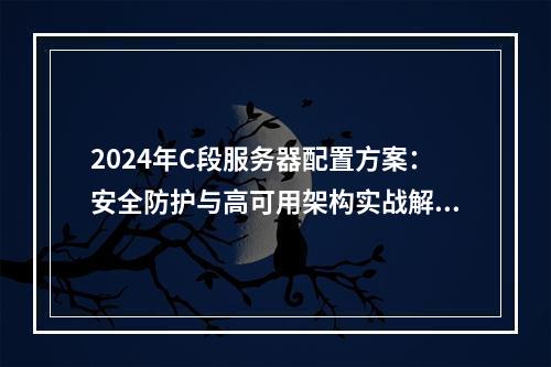 2024年C段服务器配置方案：安全防护与高可用架构实战解析