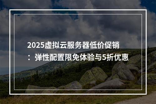 2025虚拟云服务器低价促销：弹性配置限免体验与5折优惠