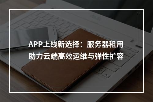 APP上线新选择：服务器租用助力云端高效运维与弹性扩容