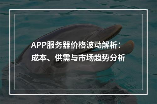 APP服务器价格波动解析：成本、供需与市场趋势分析