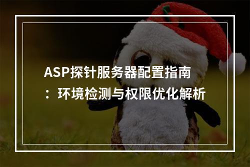 ASP探针服务器配置指南：环境检测与权限优化解析