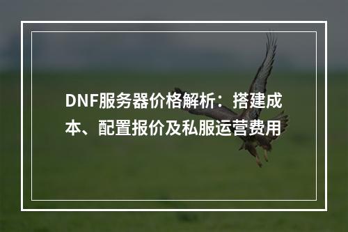 DNF服务器价格解析：搭建成本、配置报价及私服运营费用