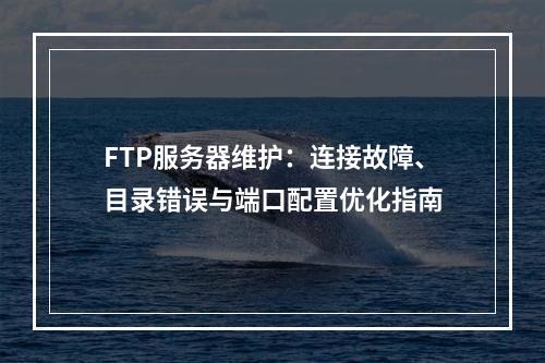FTP服务器维护：连接故障、目录错误与端口配置优化指南