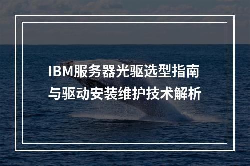 IBM服务器光驱选型指南与驱动安装维护技术解析
