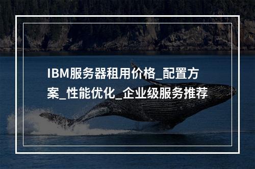 IBM服务器租用价格_配置方案_性能优化_企业级服务推荐