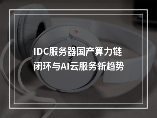 IDC服务器国产算力链闭环与AI云服务新趋势