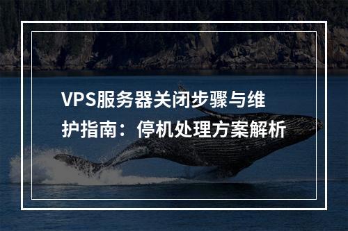 VPS服务器关闭步骤与维护指南：停机处理方案解析