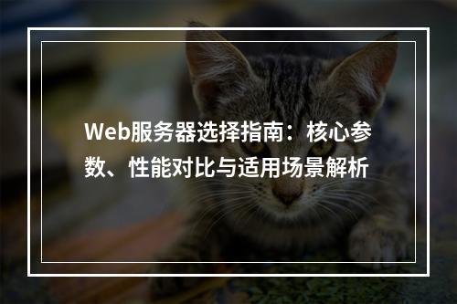 Web服务器选择指南：核心参数、性能对比与适用场景解析