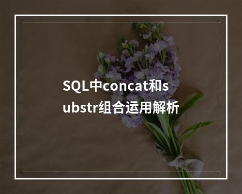 SQL中concat和substr组合运用解析