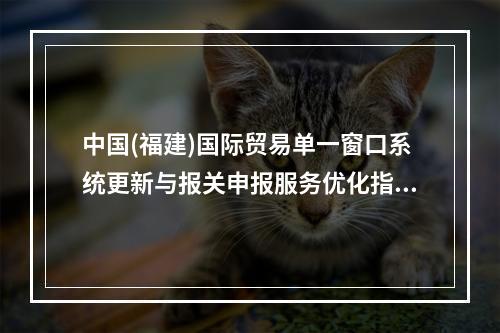 中国(福建)国际贸易单一窗口系统更新与报关申报服务优化指南