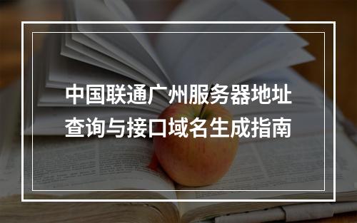 中国联通广州服务器地址查询与接口域名生成指南