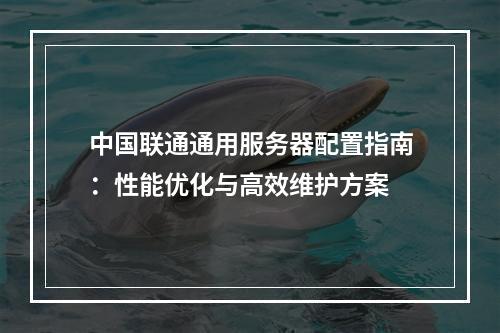 中国联通通用服务器配置指南：性能优化与高效维护方案