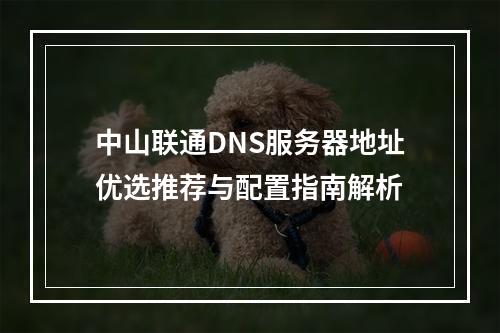中山联通DNS服务器地址优选推荐与配置指南解析