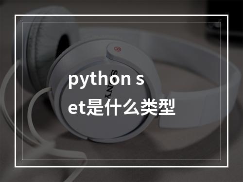python set是什么类型