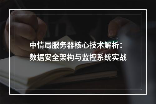 中情局服务器核心技术解析：数据安全架构与监控系统实战