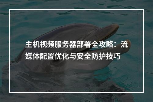 主机视频服务器部署全攻略：流媒体配置优化与安全防护技巧