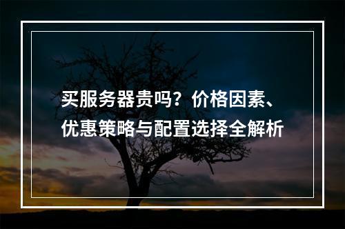 买服务器贵吗？价格因素、优惠策略与配置选择全解析
