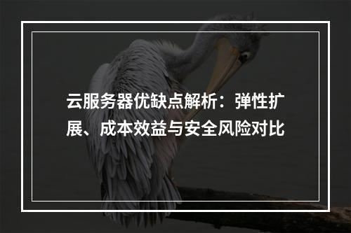 云服务器优缺点解析：弹性扩展、成本效益与安全风险对比